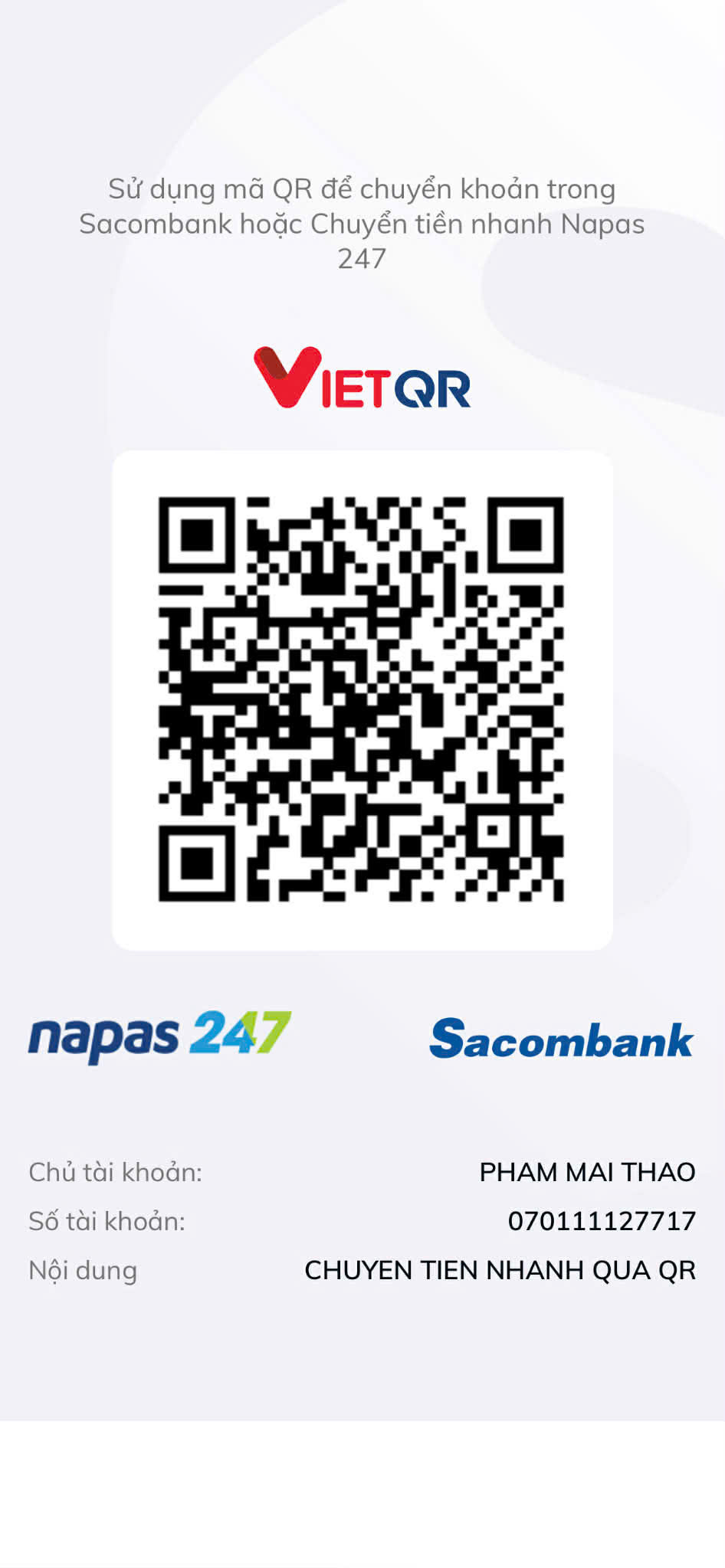 QR Sacombank Mon Capkey